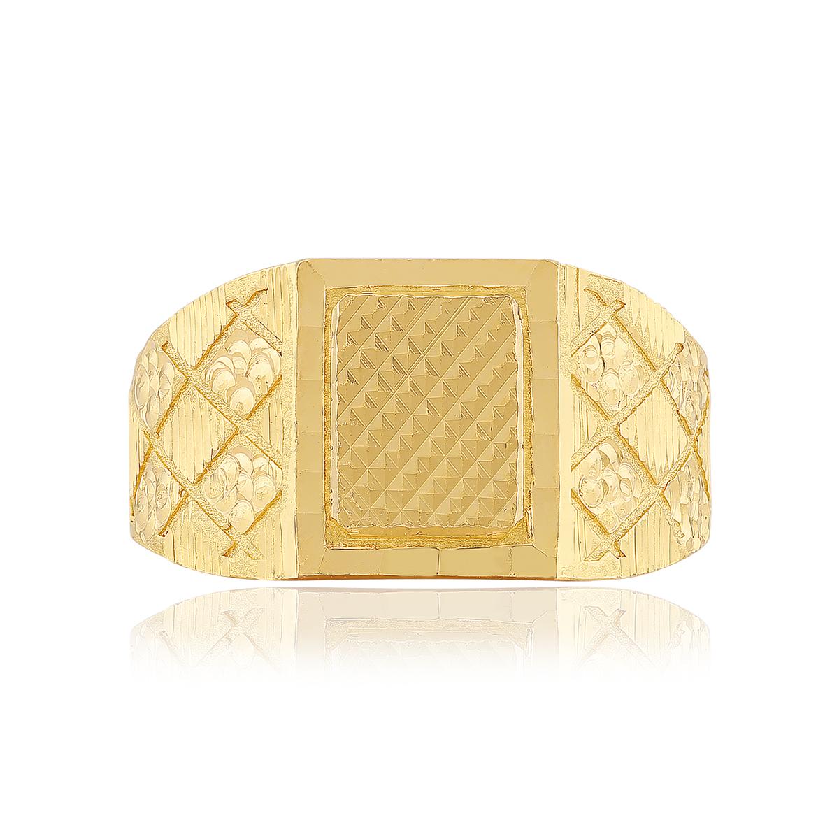 22ct Gold Patterned Gents Ring