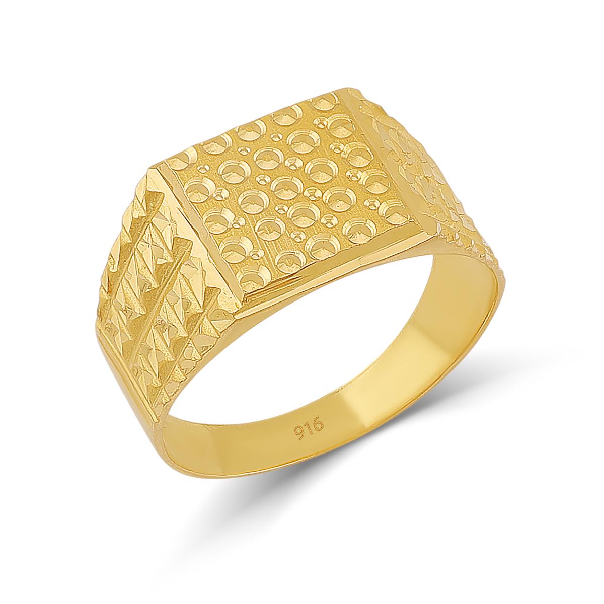 Diamond Cut 22ct Gold Men’s Ring Image