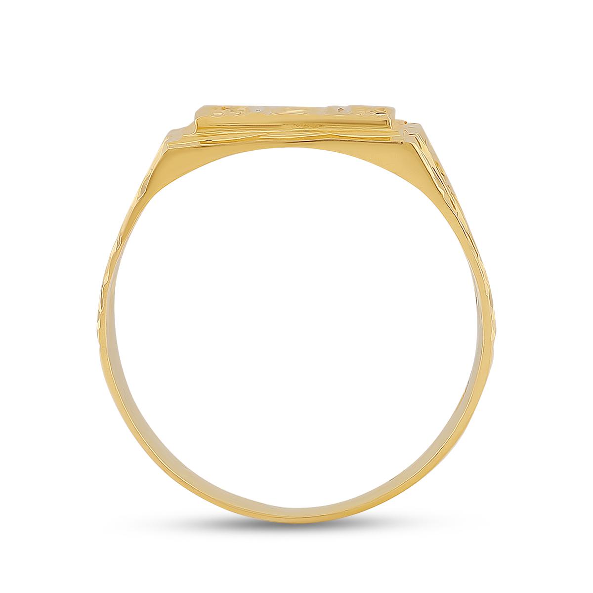 22ct Gold Engraved Gents Ring