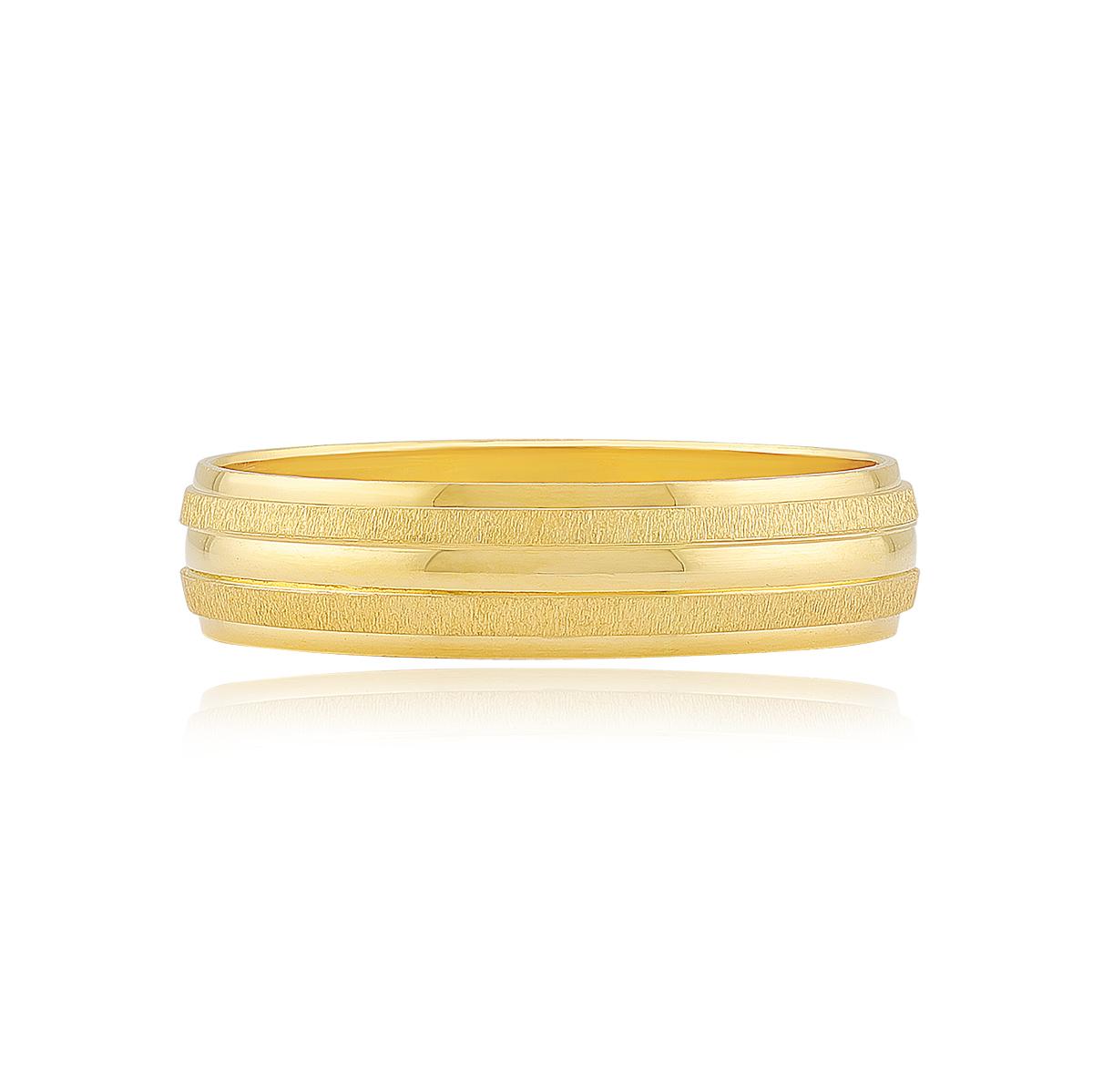 2 Lane Gold Band Ring 5.5mm