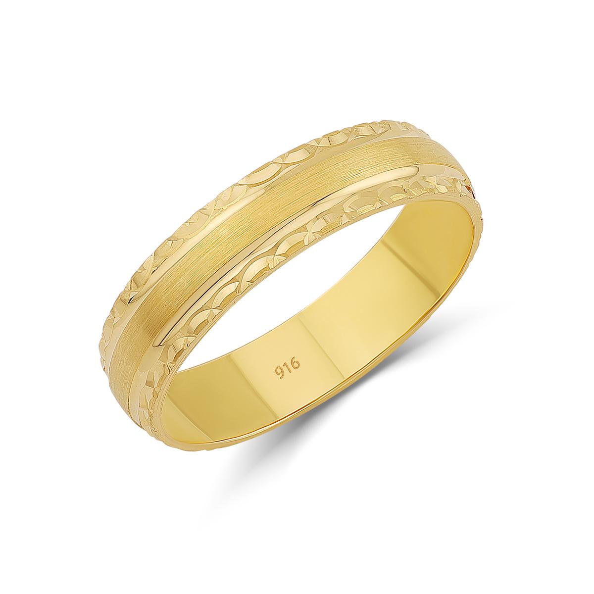 Diamond Cut Band Ring 22ct 5mm