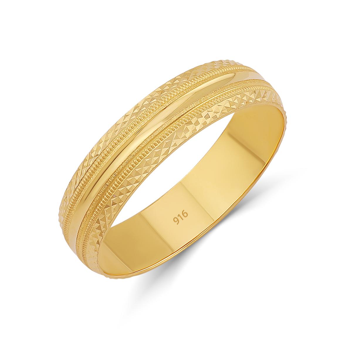 Crossover 22ct Gold Band Ring 5.5mm