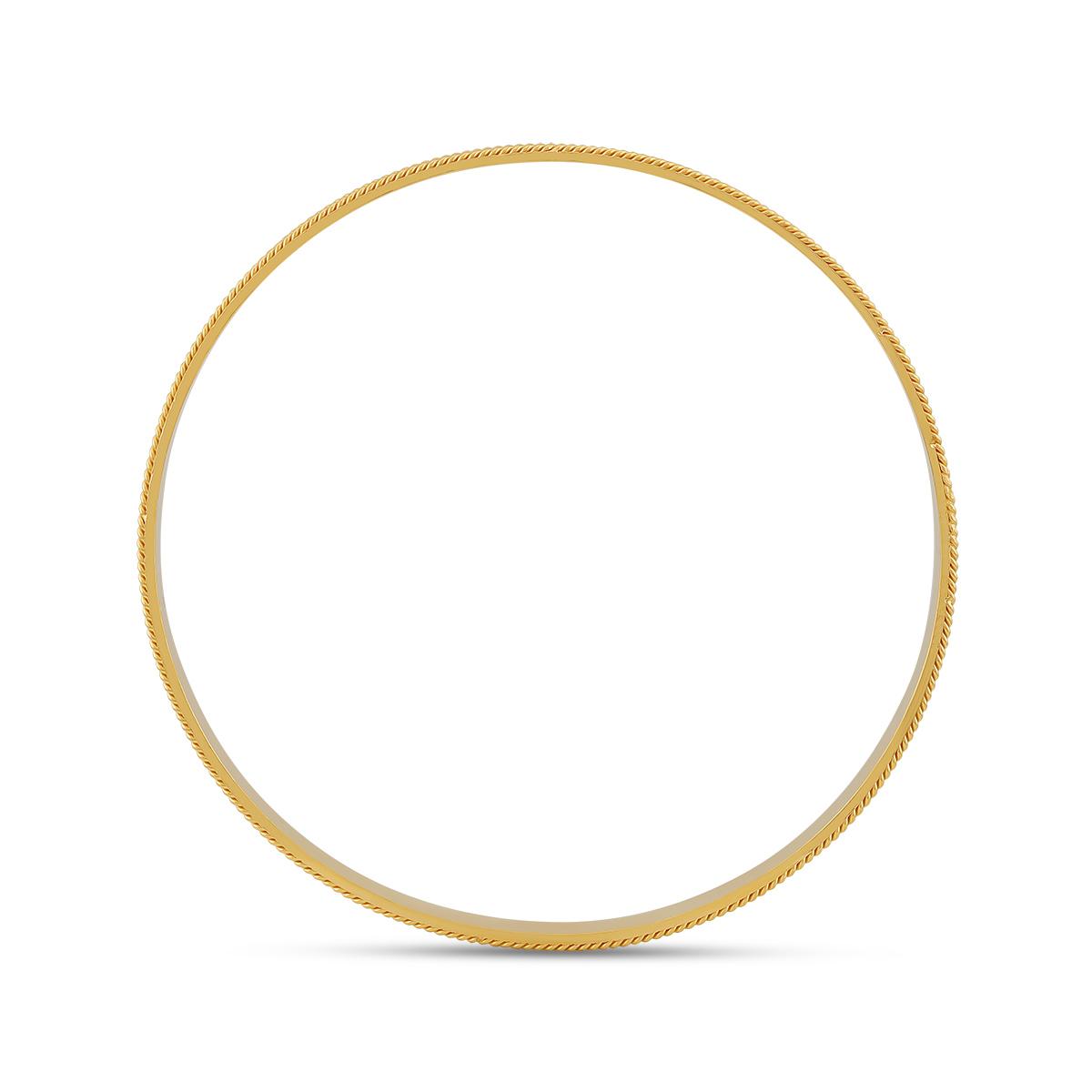 Zigzag Milgrain Boarder Bangle 22ct 6mm