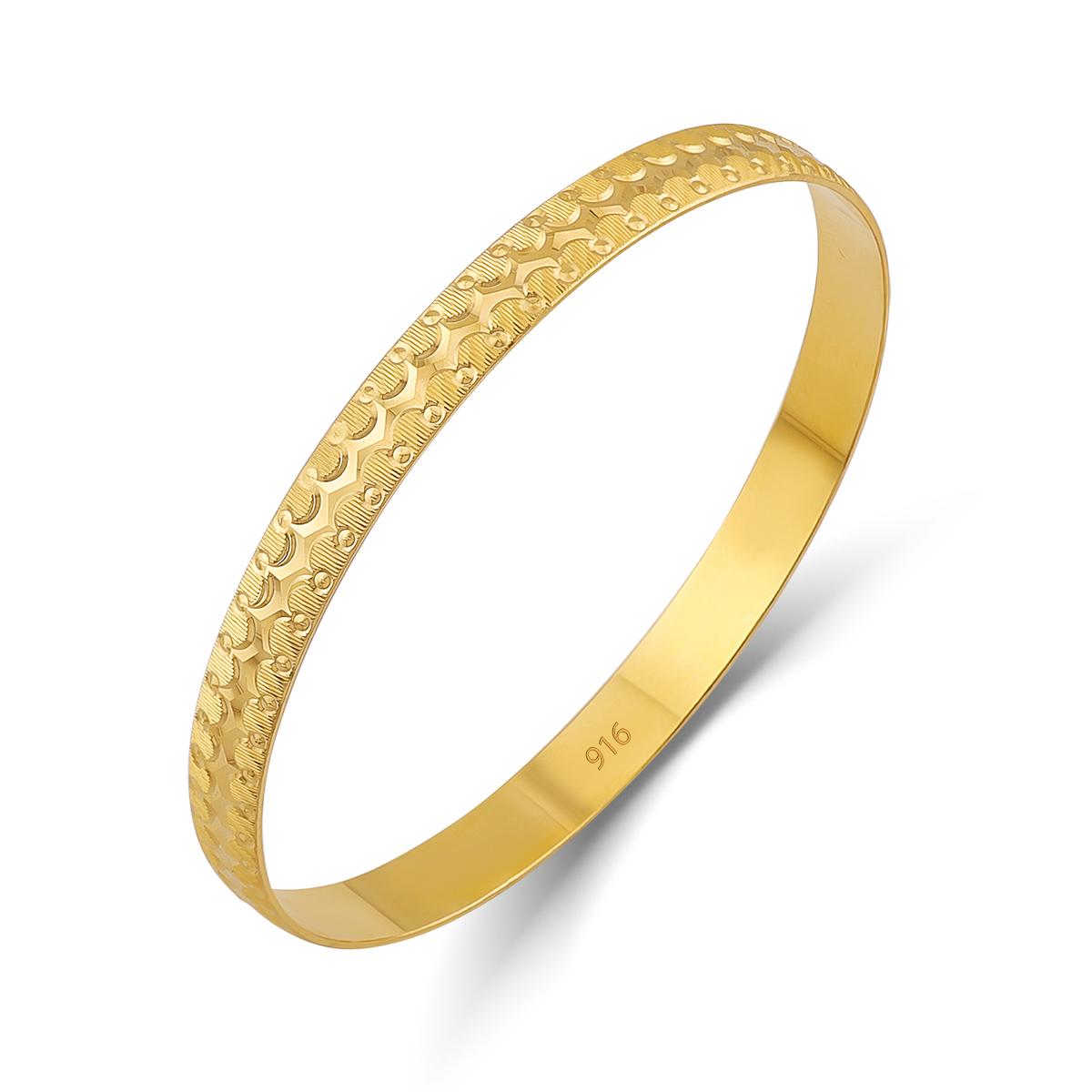 Ladies Channel Cut 22ct Bangle