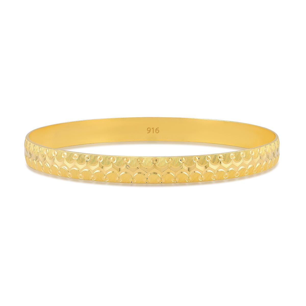 Ladies Channel Cut 22ct Bangle