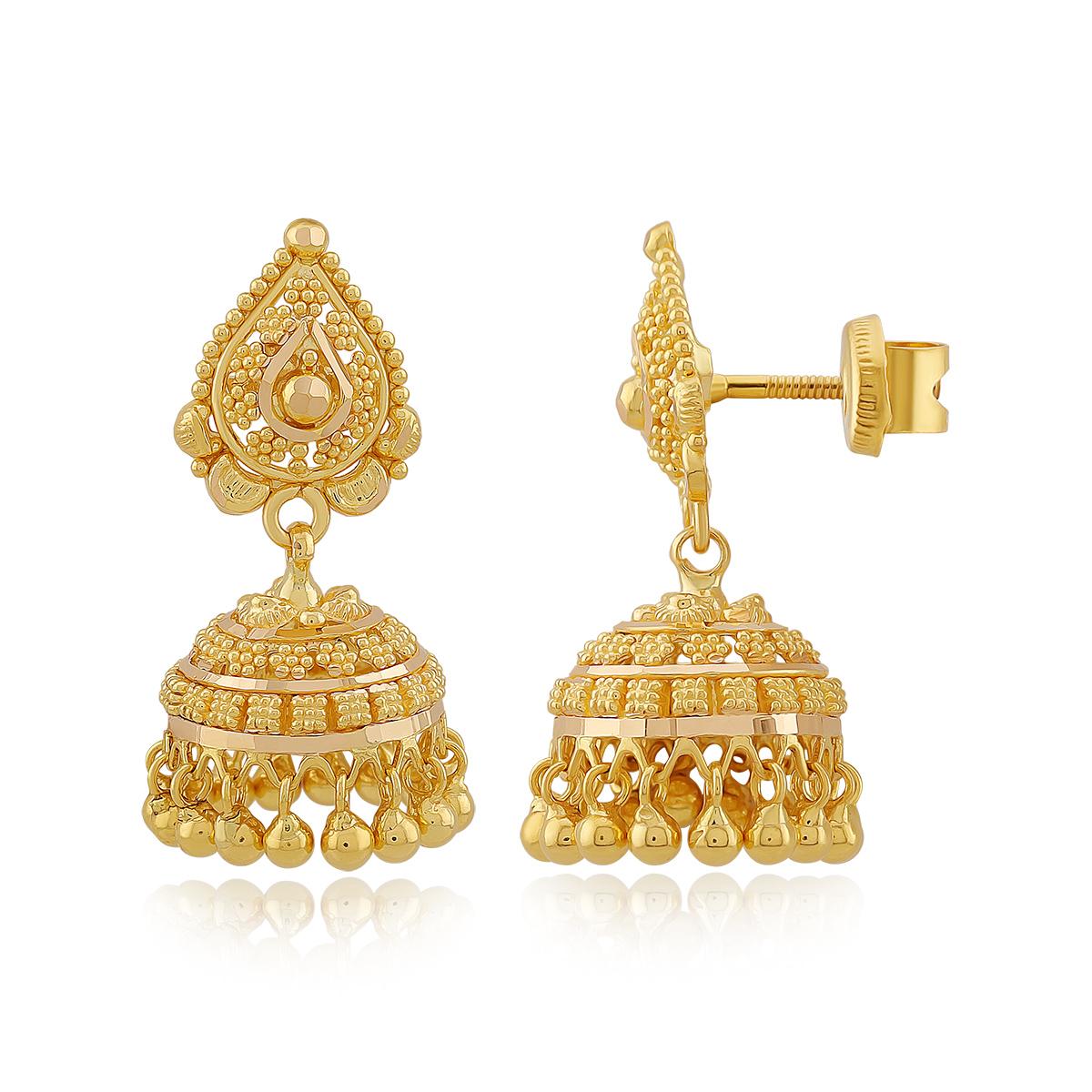Lightweight 22ct Gold Jhumkas